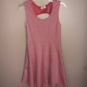 Pink & white polka dot sundress